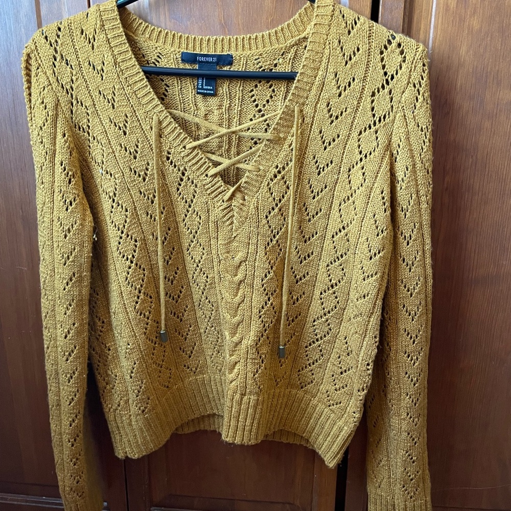 Gold V neck sweater